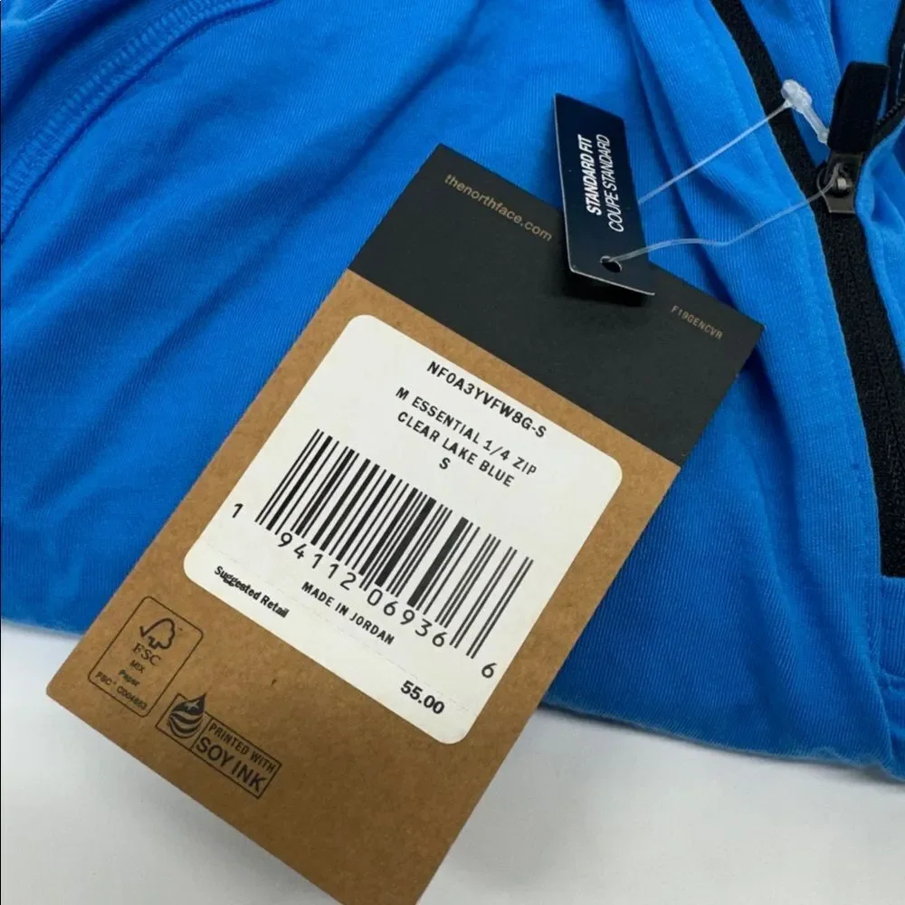 THE NORTH FACE Men's Essential 1/4 Zip, Clear Lake Blue